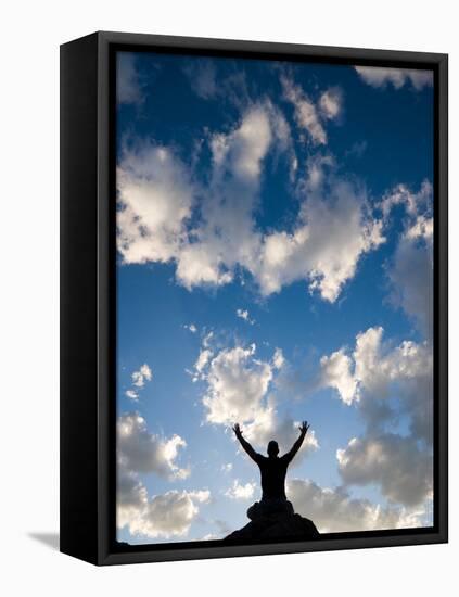 Sunset Sky Silhouette Man-Kevin Lange-Framed Premier Image Canvas