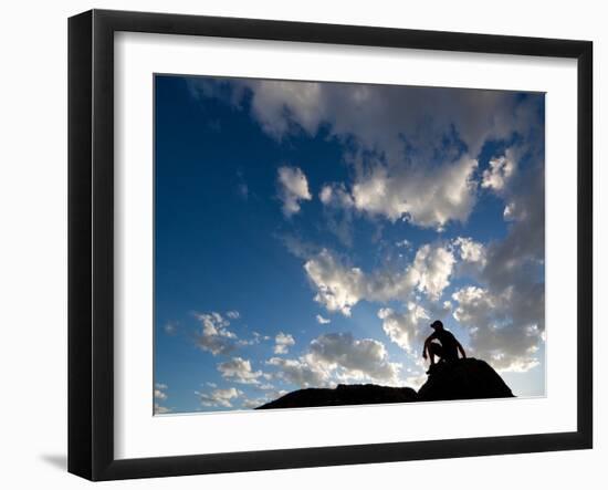 Sunset Sky Silhouette Man-Kevin Lange-Framed Photographic Print