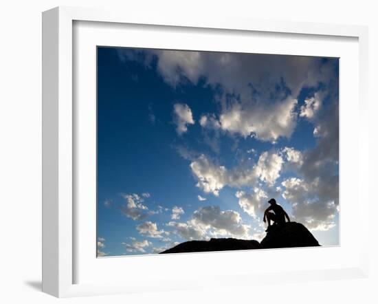 Sunset Sky Silhouette Man-Kevin Lange-Framed Photographic Print