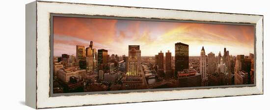 Sunset Skyline Chicago Il, USA-null-Framed Premier Image Canvas