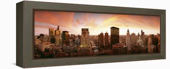 Sunset Skyline Chicago Il, USA-null-Framed Premier Image Canvas