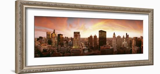 Sunset Skyline Chicago Il, USA-null-Framed Photographic Print