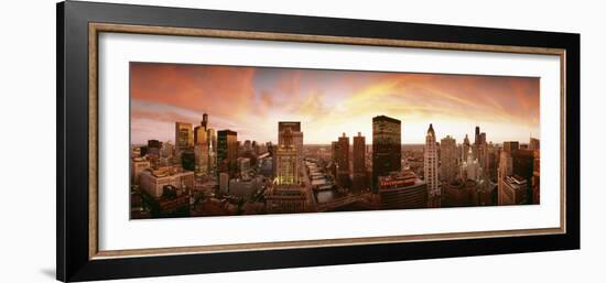 Sunset Skyline Chicago Il, USA-null-Framed Photographic Print