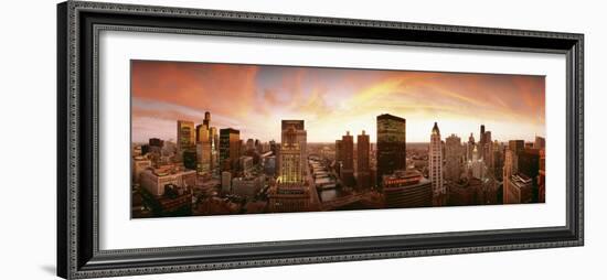 Sunset Skyline Chicago Il, USA-null-Framed Photographic Print