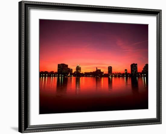 Sunset Skyline from Lake Eola, Orlando, Florida-Bill Bachmann-Framed Photographic Print