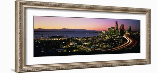 Sunset Skyline Seattle Wa USA-null-Framed Photographic Print