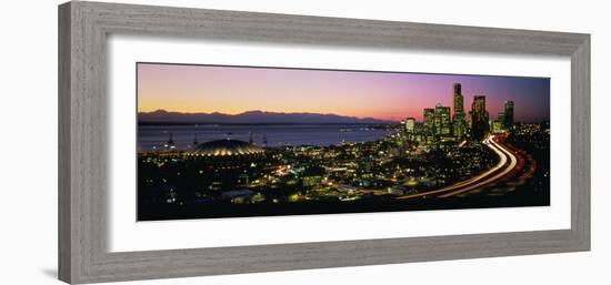 Sunset Skyline Seattle Wa USA-null-Framed Photographic Print