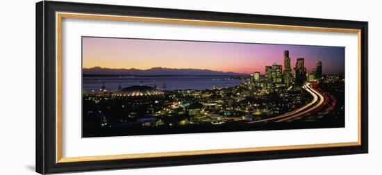 Sunset Skyline Seattle Wa USA-null-Framed Photographic Print