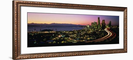 Sunset Skyline Seattle Wa USA-null-Framed Photographic Print