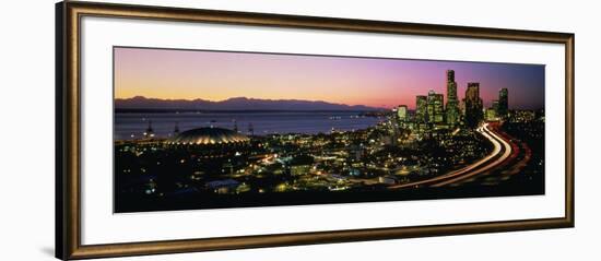 Sunset Skyline Seattle Wa USA-null-Framed Photographic Print