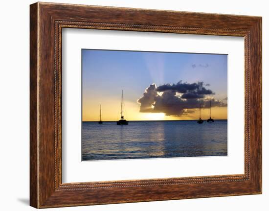 Sunset, St. Kitts and Nevis, Leeward Islands, West Indies, Caribbean, Central America-Robert Harding-Framed Photographic Print