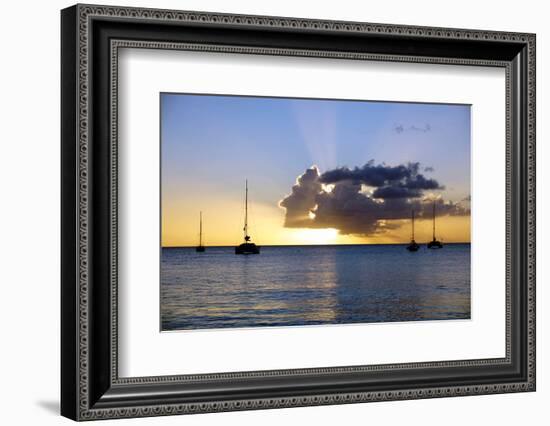 Sunset, St. Kitts and Nevis, Leeward Islands, West Indies, Caribbean, Central America-Robert Harding-Framed Photographic Print