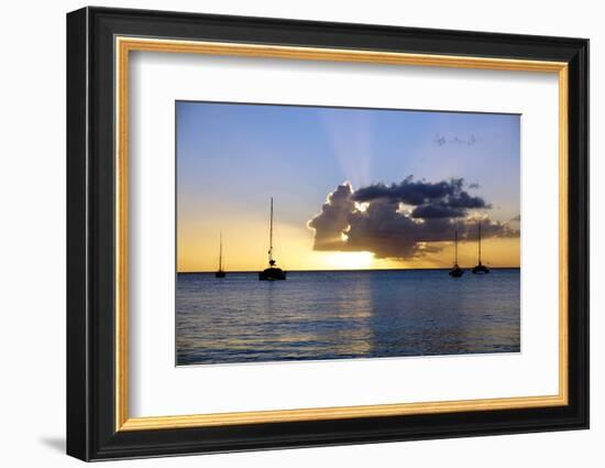 Sunset, St. Kitts and Nevis, Leeward Islands, West Indies, Caribbean, Central America-Robert Harding-Framed Photographic Print