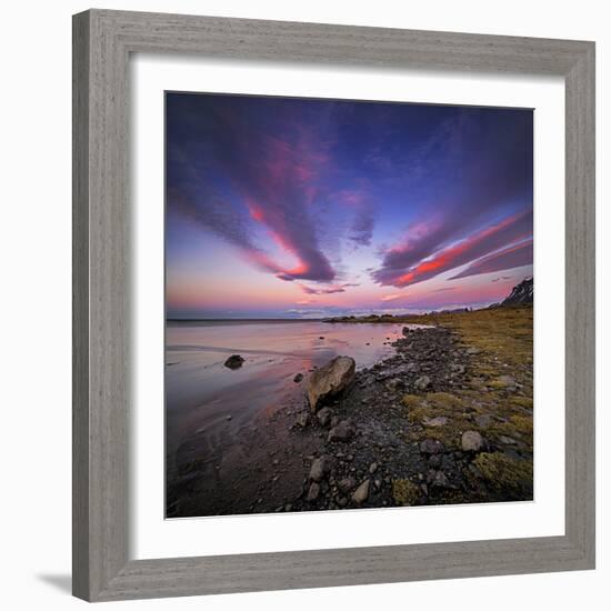 Sunset, Stokksnes, by Hofn and Hornafjordur, Iceland-Ragnar Th Sigurdsson-Framed Photographic Print