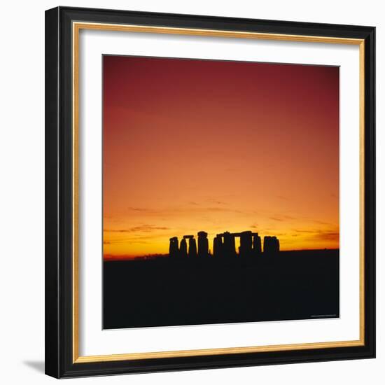 Sunset, Stonehenge, Wiltshire, England, UK, Europe-Roy Rainford-Framed Photographic Print