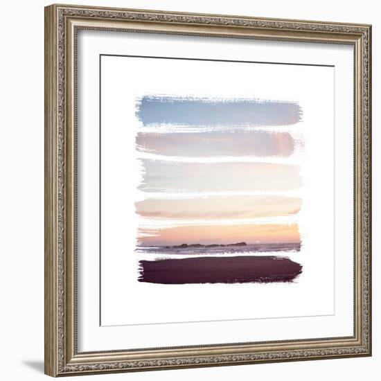 Sunset Stripes III-Laura Marshall-Framed Art Print