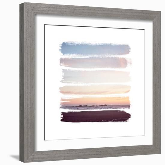 Sunset Stripes III-Laura Marshall-Framed Premium Giclee Print
