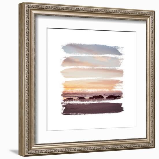 Sunset Stripes IV-Laura Marshall-Framed Art Print