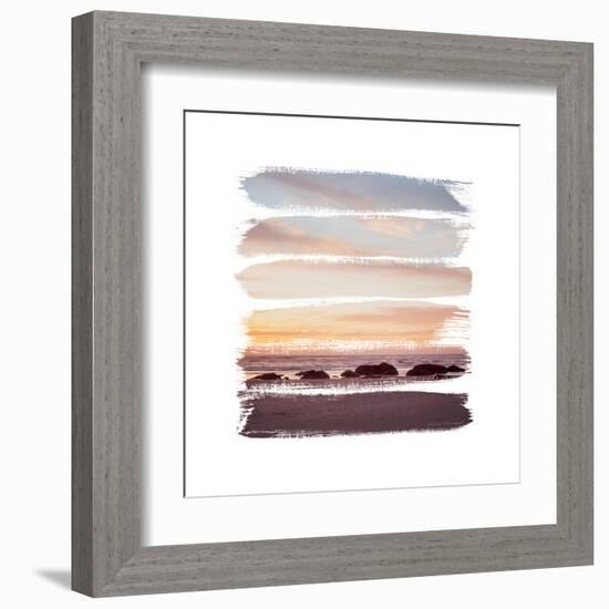 Sunset Stripes IV-Laura Marshall-Framed Art Print