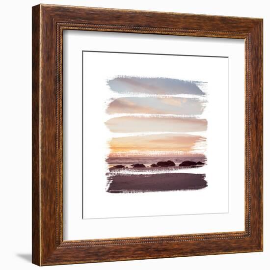 Sunset Stripes IV-Laura Marshall-Framed Art Print