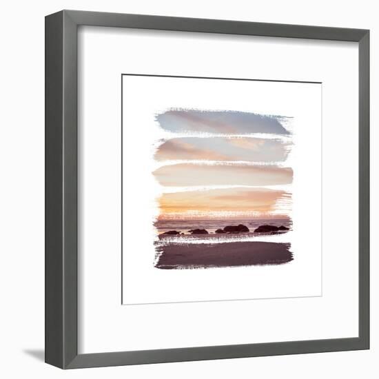 Sunset Stripes IV-Laura Marshall-Framed Art Print