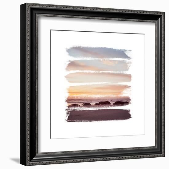 Sunset Stripes IV-Laura Marshall-Framed Art Print