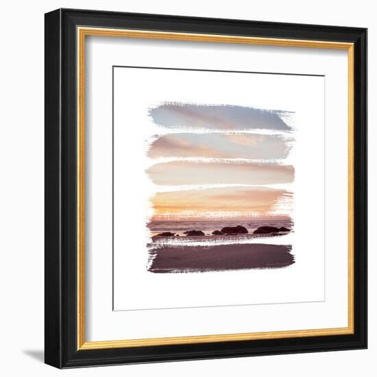 Sunset Stripes IV-Laura Marshall-Framed Art Print