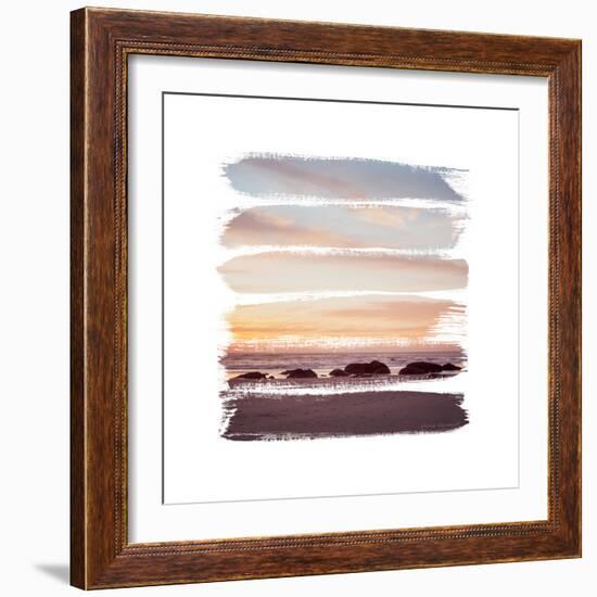 Sunset Stripes IV-Laura Marshall-Framed Premium Giclee Print