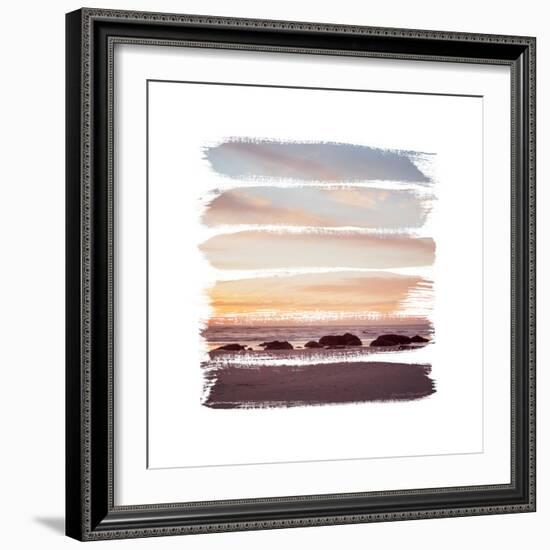 Sunset Stripes IV-Laura Marshall-Framed Premium Giclee Print