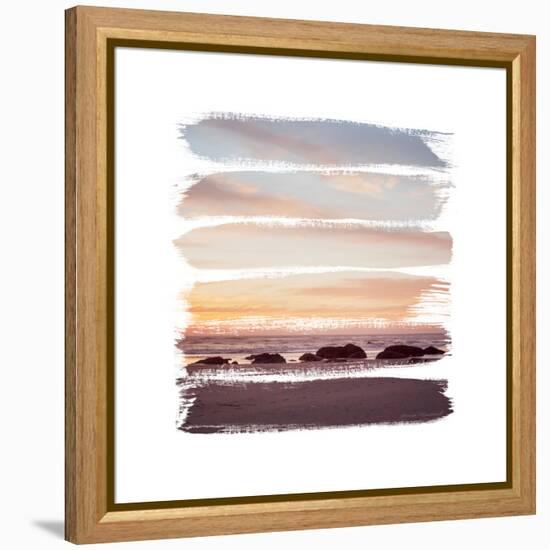 Sunset Stripes IV-Laura Marshall-Framed Stretched Canvas