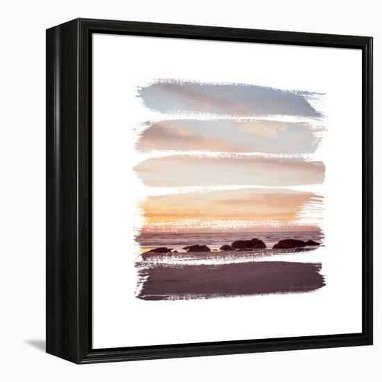 Sunset Stripes IV-Laura Marshall-Framed Stretched Canvas