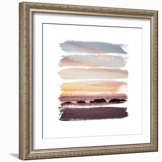 Sunset Stripes IV-Laura Marshall-Framed Art Print