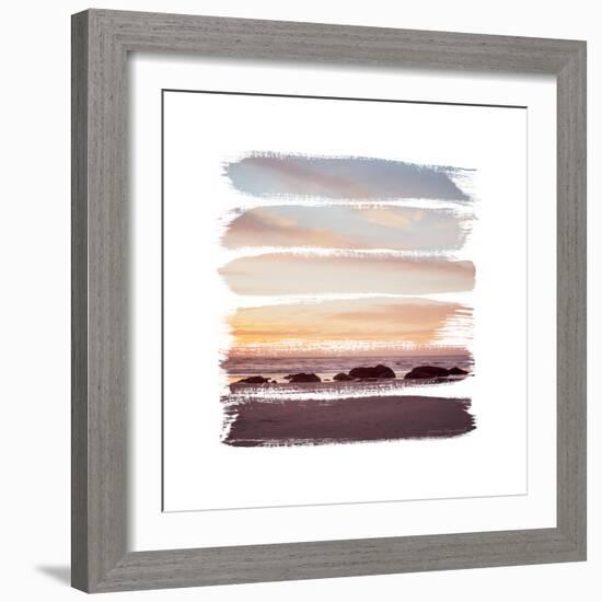 Sunset Stripes IV-Laura Marshall-Framed Art Print