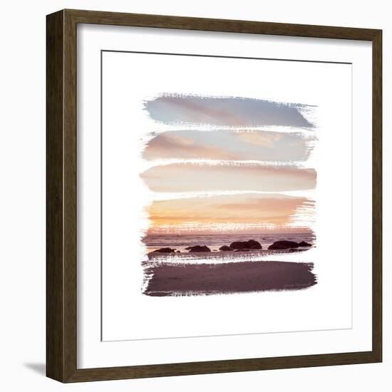 Sunset Stripes IV-Laura Marshall-Framed Art Print