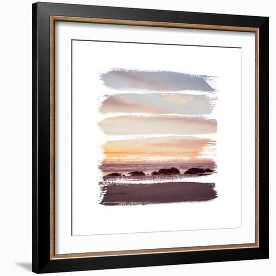 Sunset Stripes IV-Laura Marshall-Framed Art Print