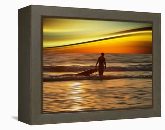 Sunset Surfer-Josh Adamski-Framed Premier Image Canvas