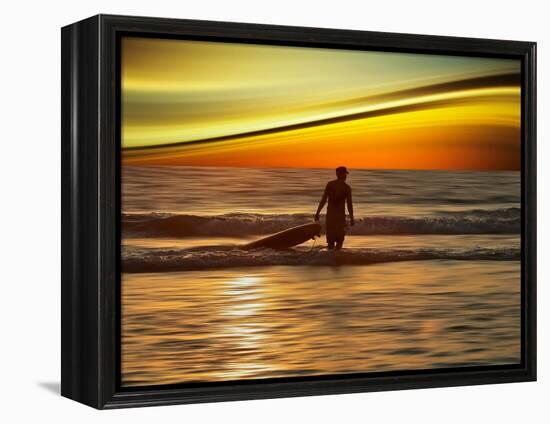 Sunset Surfer-Josh Adamski-Framed Premier Image Canvas