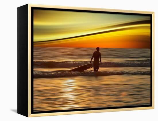 Sunset Surfer-Josh Adamski-Framed Premier Image Canvas