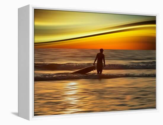 Sunset Surfer-Josh Adamski-Framed Premier Image Canvas