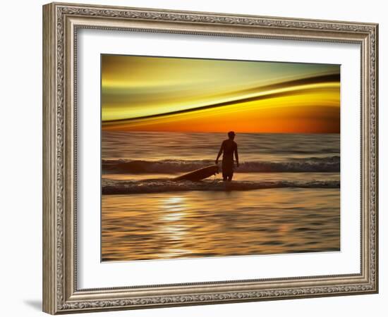 Sunset Surfer-Josh Adamski-Framed Photographic Print