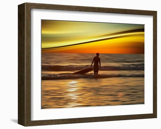 Sunset Surfer-Josh Adamski-Framed Photographic Print