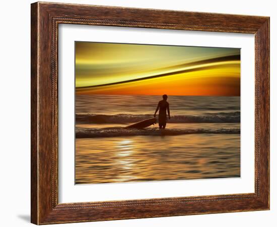 Sunset Surfer-Josh Adamski-Framed Photographic Print