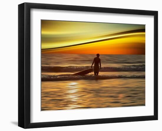 Sunset Surfer-Josh Adamski-Framed Photographic Print