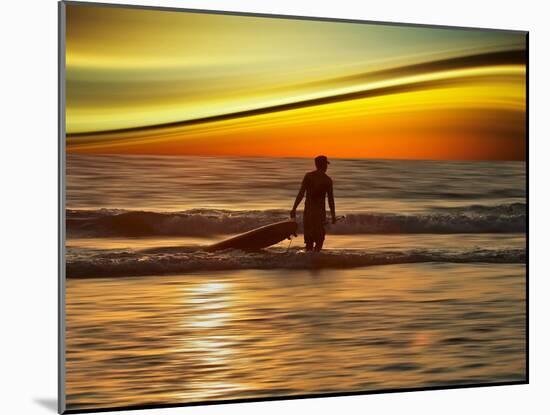 Sunset Surfer-Josh Adamski-Mounted Photographic Print