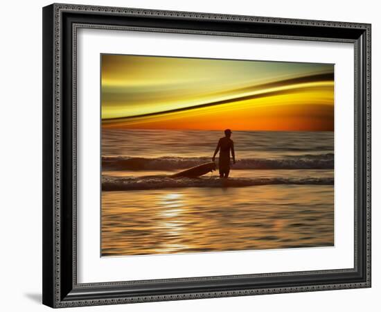 Sunset Surfer-Josh Adamski-Framed Photographic Print