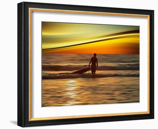 Sunset Surfer-Josh Adamski-Framed Photographic Print