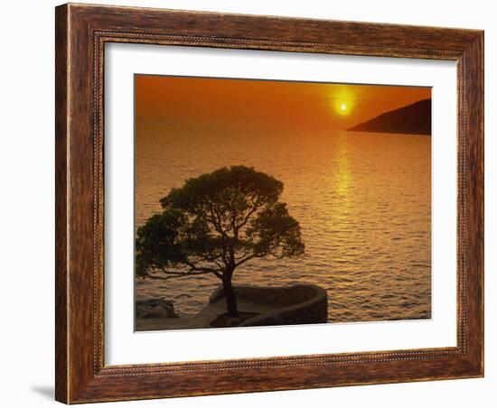 Sunset, Sveta Nedelja, Hvar Island, Croatia, Europe-Ken Gillham-Framed Photographic Print