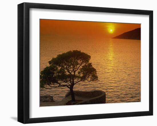 Sunset, Sveta Nedelja, Hvar Island, Croatia, Europe-Ken Gillham-Framed Photographic Print