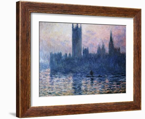 Sunset,The Houses of Parliament-Claude Monet-Framed Giclee Print