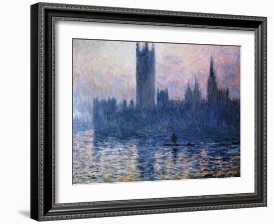 Sunset,The Houses of Parliament-Claude Monet-Framed Giclee Print